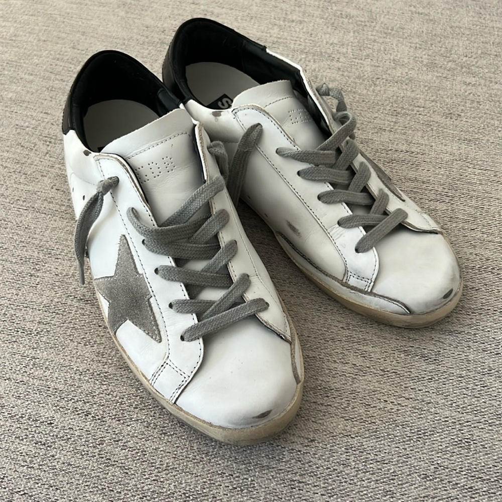 Golden Goose Women's Super-Star with black heel tab and metal stud lettering